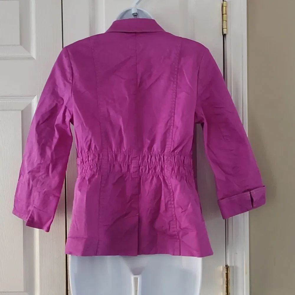 Joan River purple  blazer jacket single button closure cuffed sleeves  Sz S - Picture 4 of 5